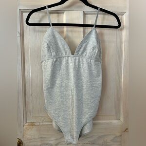 Out From Under Urban Outfitters Triangle Top Bodysuit in Heather Grey. Women’s L